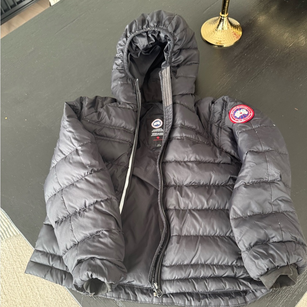 Canada Goose Black Hooded Crofton Hoodie. Puffer Jacket. Size 6-7